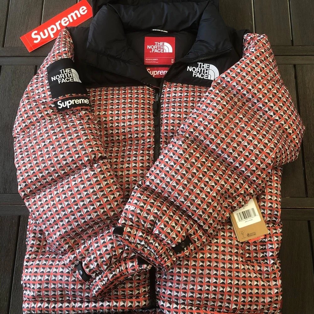 🛑SOLD🛑SUPREME x The North Face 🔥 TNF Studded Nuptse Jacket - Picture 4 of 12
